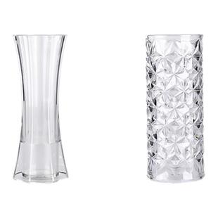 日本防摔花瓶摆件客厅插花透明轻奢高级感百合玫瑰水培鲜花专用高