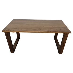 黑胡桃色桌子餐桌老榆木大板桌实木书桌复古茶桌长条写字台办公桌