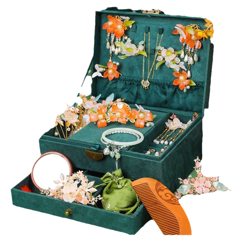 儿童古风发饰头饰首饰盒小女孩女童玩具礼盒生日礼物国风套装饰品