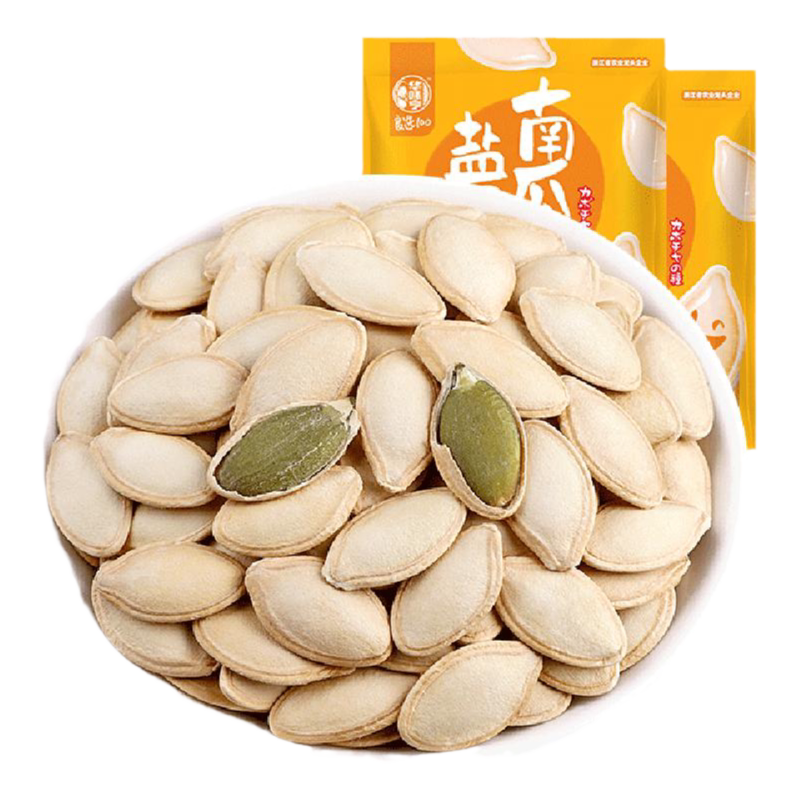 【华味亨_南瓜子2斤】盐焗小袋装原味白瓜籽仁美人甲炒熟零食新货