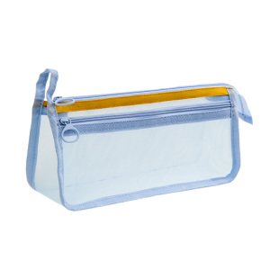 三年二班透明网纱笔袋小学生2026新款文具袋考试专用双层大容量铅笔盒初中学霸高颜值ins风简约文具笔袋男孩