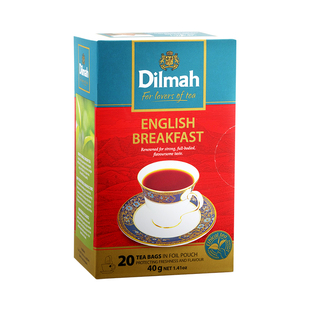 Dilmah迪尔玛英式早餐红茶包20袋泡茶 锡兰红茶茶包 进口英式红茶
