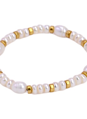 串珠叠搭优雅轻奢气质弹力绳手链