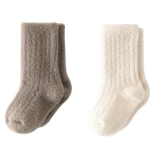 汤尼倍儿婴儿袜子冬季加绒保暖袜宝宝中筒袜加厚实袜子幼童护脚袜