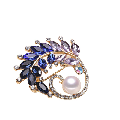 DIY珍珠配件 韩版厚镀金保色时尚胸针胸花创意设计感半成品空托