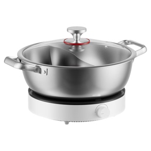 美的电火锅IH秒涮鸳鸯锅火锅专用锅家用电锅电煮锅多功能锅电热锅