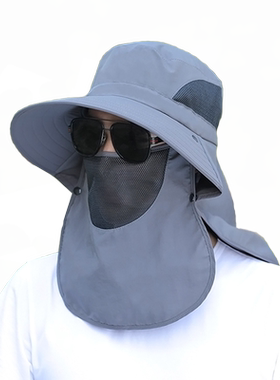 思蝶夏季男户外防晒遮阳帽钓鱼帽
