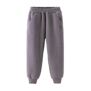 戴维贝拉儿童加绒裤子女童运动裤男童棉裤秋冬新款加厚冬装长裤女