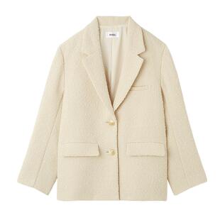 SNIDEL秋冬款气质百搭翻领双排扣毛呢大衣外套SWFJ244134