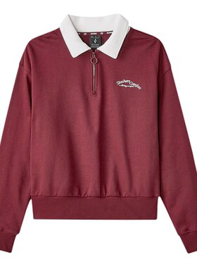 Skechers/斯凯奇春秋款女士印花拉链针织套头卫衣L324W071