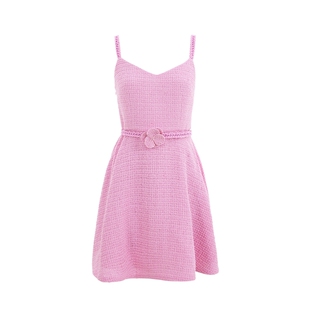 COCOON商场同款时尚连衣裙无袖吊带温柔粉色连衣裙春款