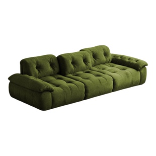 复古风雪尼尔绒云漫沙发可调节靠背免拆洗沙发小户型直排布艺简约