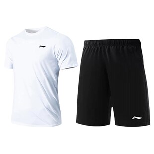 李宁运动套装男2026新款夏季短袖T恤速干短裤青少年跑步羽毛球服