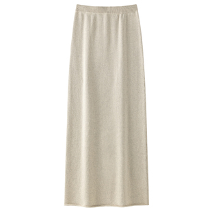 VIKTORIACHAN25/26秋冬成衣系列新品 弹力针织后开衩直筒半身裙