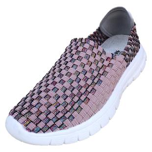 春夏透气平底网鞋女编织网面鞋中老年妈妈鞋软底老北京布鞋女弹力