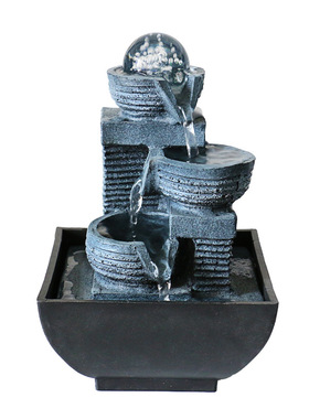 桌面客厅水幕墙招财假山喷泉循环