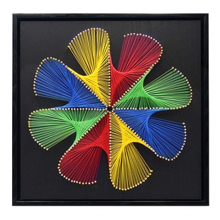 几何图形钉子绕线画减压手工diy材料包装饰画创意制作弦丝画