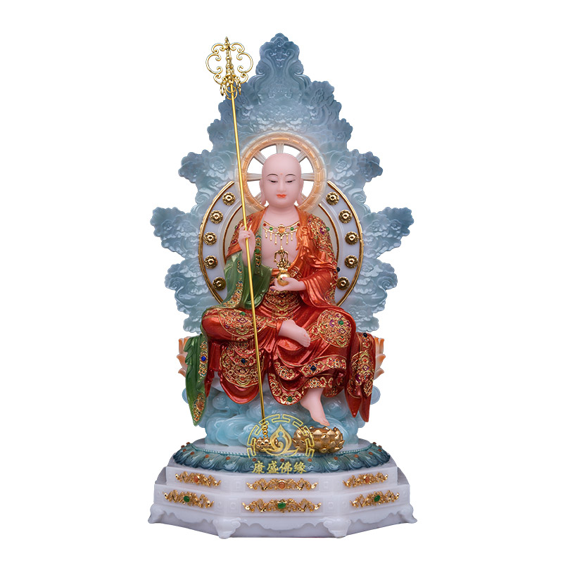 汉白玉地藏王菩萨像家用佛堂摆件