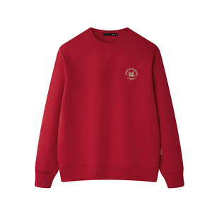 HLA/海澜之家曾舜晞同款马年贺岁卫衣2026春新款红色本命年刺绣男