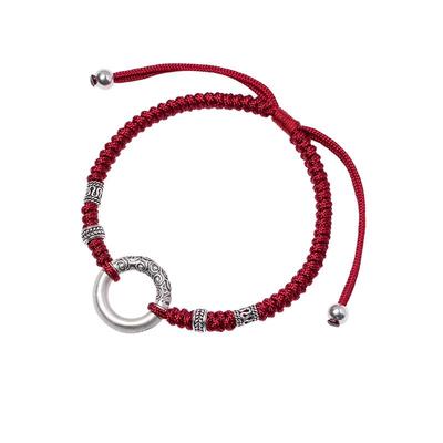 足银好运平安扣编织手链