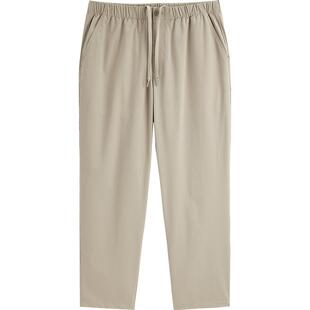 太平鸟男装 肌理感休闲裤夏季卡其色松紧腰抽绳垂感锥形裤男潮