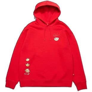 李宁卫衣女春季运动时尚系列透气套头连帽卫衣圆领套头衫长袖-B品