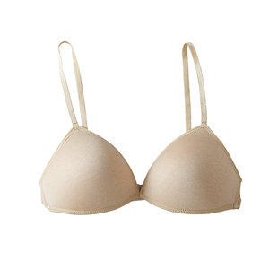 100%桑蚕丝无钢圈文胸简约一字扣轻松穿搭真丝舒适裸感法式三角杯