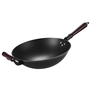 黎馆陆川铁锅家用无涂层不粘锅炒菜锅圆底锅老式生铁铸铁锅纯铁锅