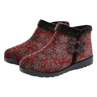 老北京布鞋女款中老年冬季妈妈棉鞋加绒保暖舒适老太太防滑奶奶鞋