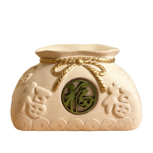 福袋纸巾盒客厅新中式茶几摆件乔迁礼品家用陶瓷高级感纸抽盒收纳