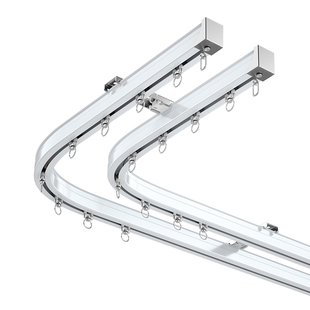 挂钩式单双轨可弯曲轨道弯轨全铝合金侧装窗帘轨道随意弯安装