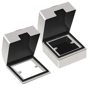 不锈钢金属防水罩带锁防盗防溅盒86型开关插座接线浴室保护盒