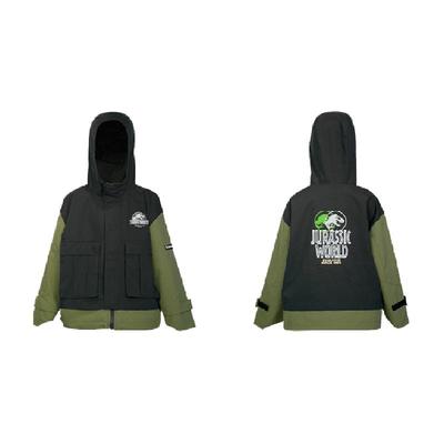 侏罗纪探险家户外防风外套男童登山中大童装连帽秋装新款撞色潮流