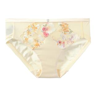 LizaCheng欢沁魅香系列刺绣性感蕾丝内裤冰丝中腰三角裤女L200130