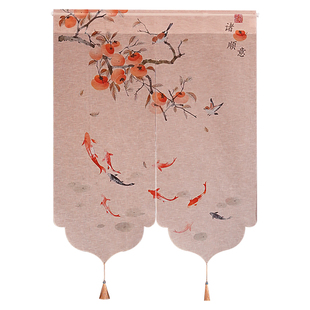 中式门帘风水隔断帘家用玄关遮挡隐私组合帘子卧室厨房卫生间挂帘