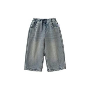 女童裤子宝宝加绒牛仔裤2025冬季新款儿童秋冬直筒裤女孩加厚童装