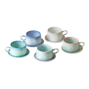 轻奢结晶釉冰花陶瓷小清新咖啡杯高档家用杯碟套装配勺牛奶杯水杯