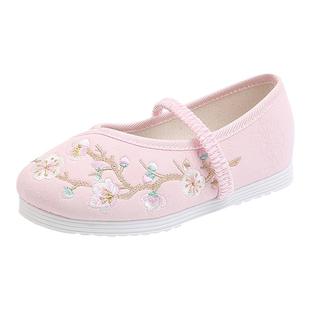 女童绣花鞋中国风舞蹈鞋儿童汉服鞋民族风童鞋古风古装鞋手工布鞋