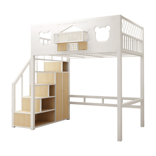 双人床铁艺高架床单上层上床下桌阁楼床宿舍铁床上下铺儿童双层床