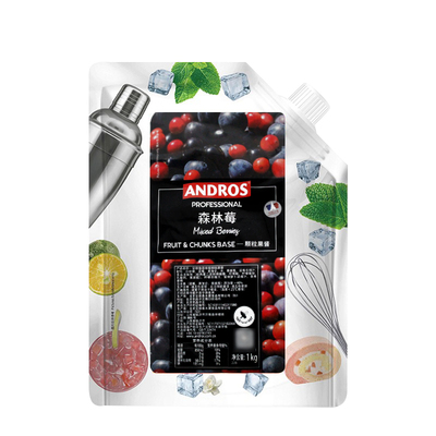 安德鲁颗粒果酱1kg白桃茉莉乐桃桃青葡萄草莓果酱西点奶茶andros