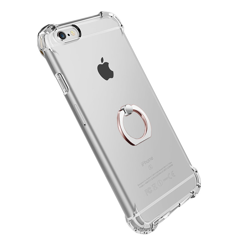 适用iPhone6Plus手机壳6苹果7puls气囊硅胶软8p四角防摔指环支架