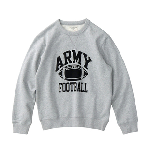 490G重磅卫衣男重磅纯棉加厚秋冬美式复古运动橄榄球印花圆领外套