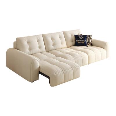 帕沙曼乳胶奶油风零靠墙布艺沙发