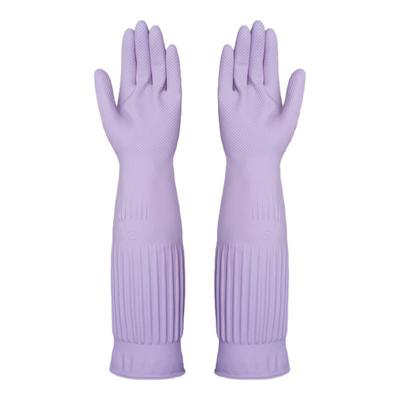 Titanfine/添赞加长家务手套洗碗加绒加厚洗衣服厨房防水乳胶冬季