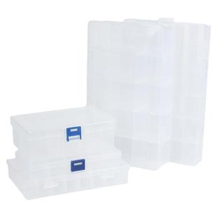 透明塑料盒螺丝收纳盒五金分类盒工具箱元件盒电子零件盒分格带盖