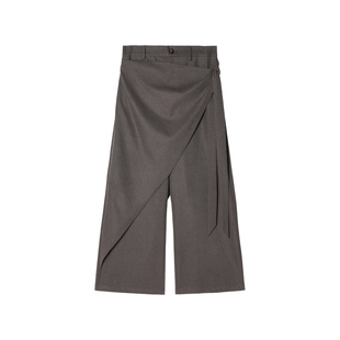 【绑带设计】Unvesno(UN)Normcore静奢慵懒休闲个性阔腿休闲西裤