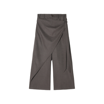 【绑带设计】Unvesno(UN)Normcore静奢慵懒休闲个性阔腿休闲西裤