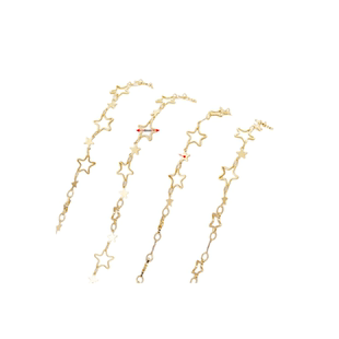 14K包金镂空五角星手工链条diy配件保色散链手链项链手作饰品材料