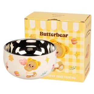 【摩登主妇&黄油小熊】儿童碗316L不锈钢餐具宝宝吃饭专用辅食碗