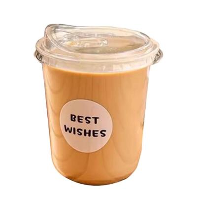 一次性的咖啡杯子奶茶塑料杯带盖